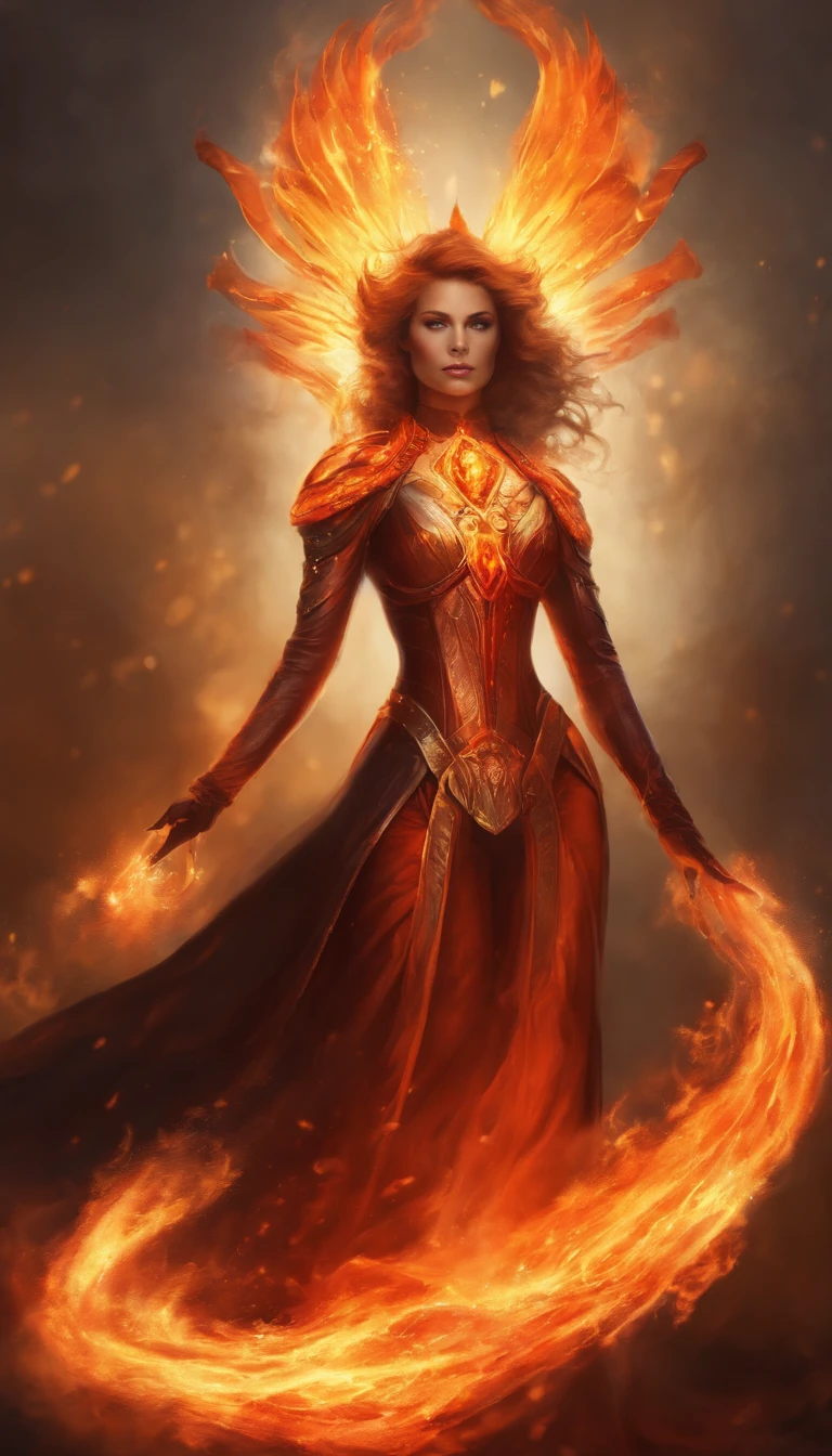 an image of a lady with fire coming out of her body, the butterfly goddess of fire, appears as the fire goddess, fire elemental, lava and fire goddess, evil steampunk pyromancer woman, cybernetic flame armor, goddess of fire, the fire goddess, an concept art of the tau queen, the fire queen, of a beautiful female warframe