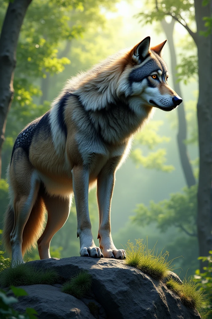 Ripped grey Wolf