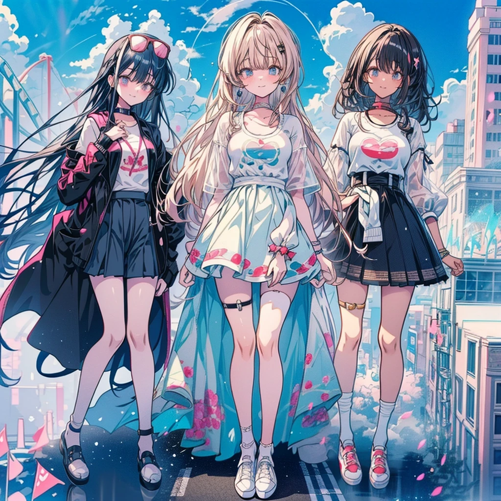 
perspective from above giantess giant girl
masterpiece unreal engine anime style delicate picture 4k 90's giant crowd amusement park giant girl standing at an amusement park ferris wheel roller coaster crowd skirt big breasts white T-shirt summer clothes short sleeves private clothes sneakers white socks wristwatch black hair smile blue sky thundercloud contrail female giant giant Girl Full Body  Crowd Unreal Engine, Cleavage, A Picture, Earrings, Long Hair, 1980s (Style) Cute Picture Beauty Analog Style Full Body Sneakers,