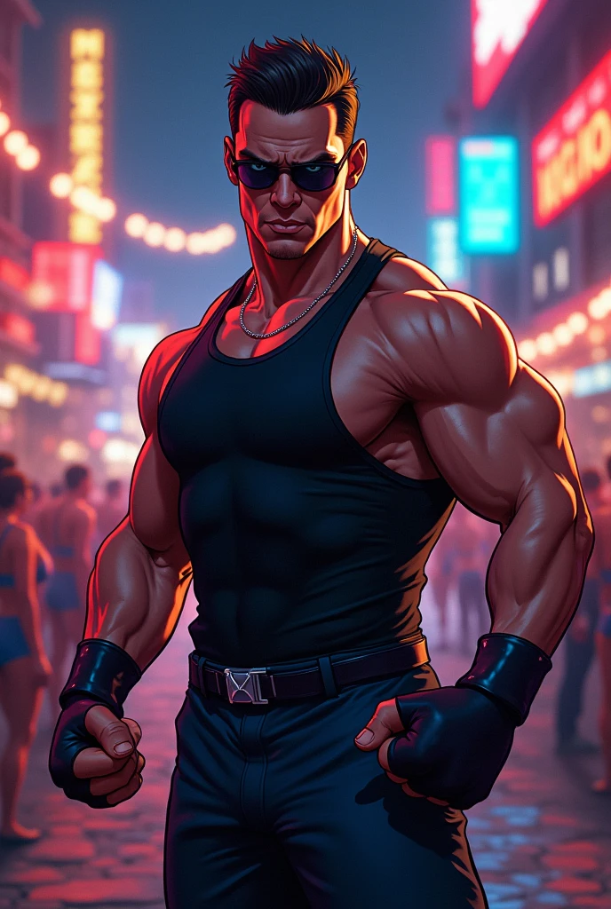 Haz una imagen de johnny cage en street fighter