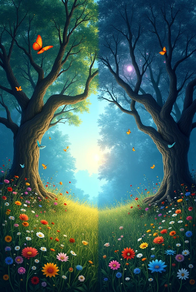 Generate a background with two sides on one