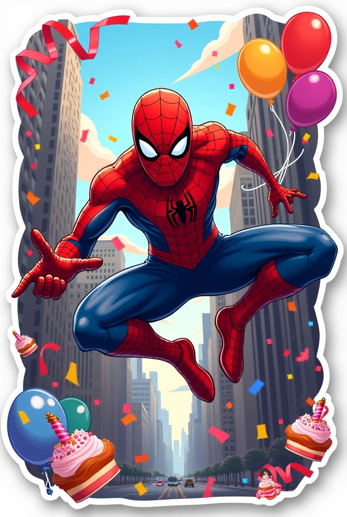 Anthony's Spiderman themed party sticker 
