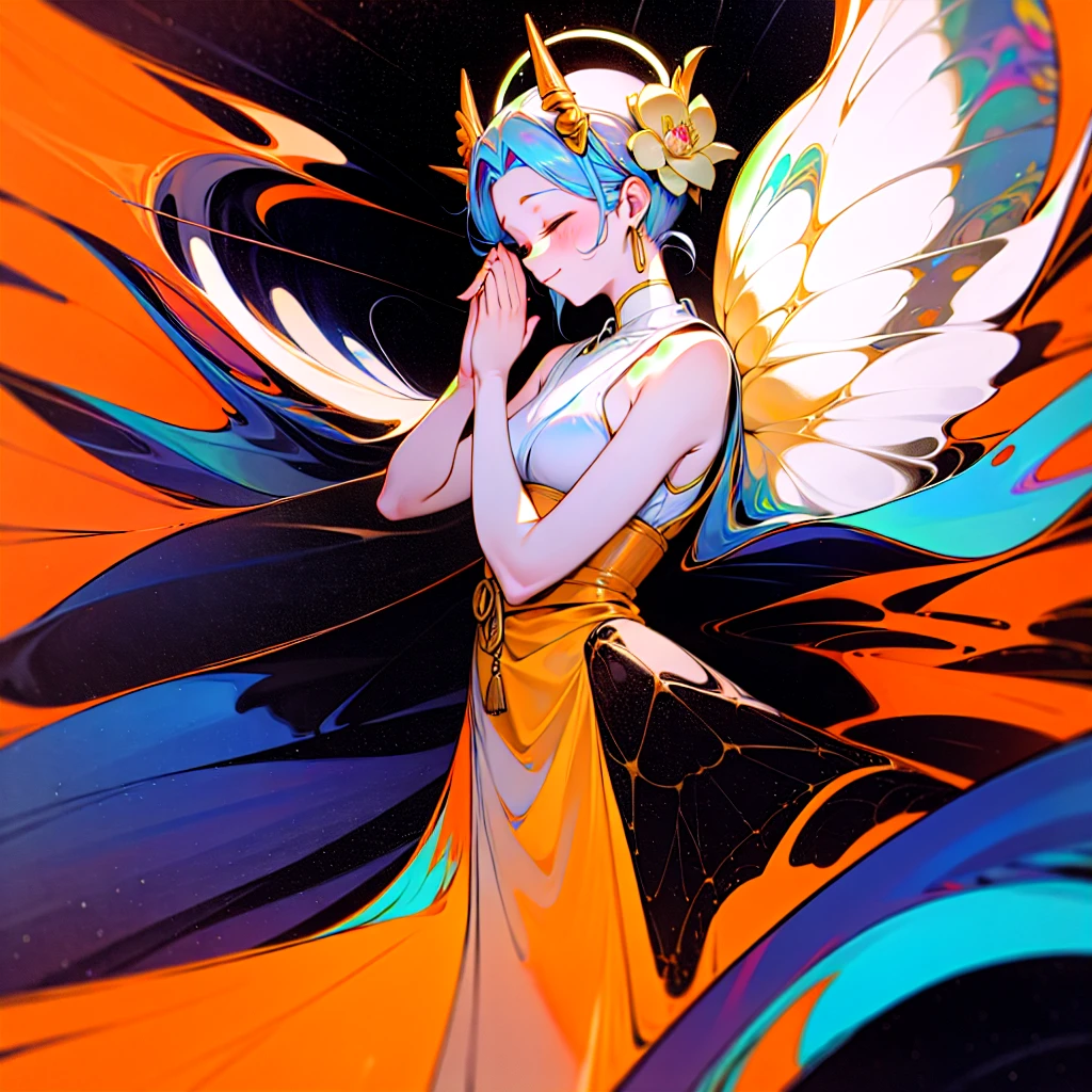 Amida Buddha、psychedelic 、Lotus flower、Paradise、Zazen、Joining hands in prayer、love、mercy、Halo、Smile、prayer、Wish、Salvation of all beings、