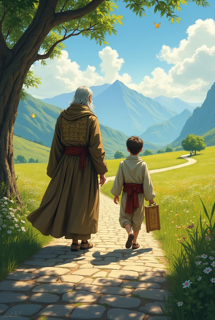 A master was walking along an old road with his student