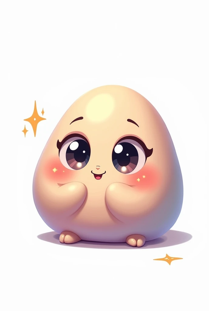 concept art, best quality, inexpressive, Personified cute pebble, looking straight ahead, Illustration, no background