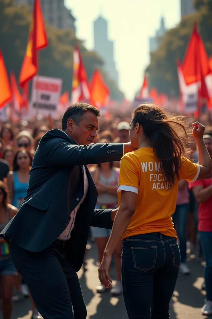 Bolsonaro punching a feminist