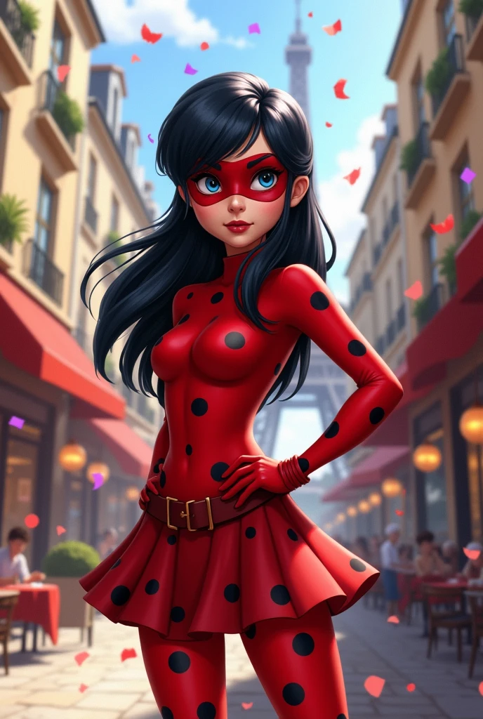 Marinette ladybug with a miniskirt