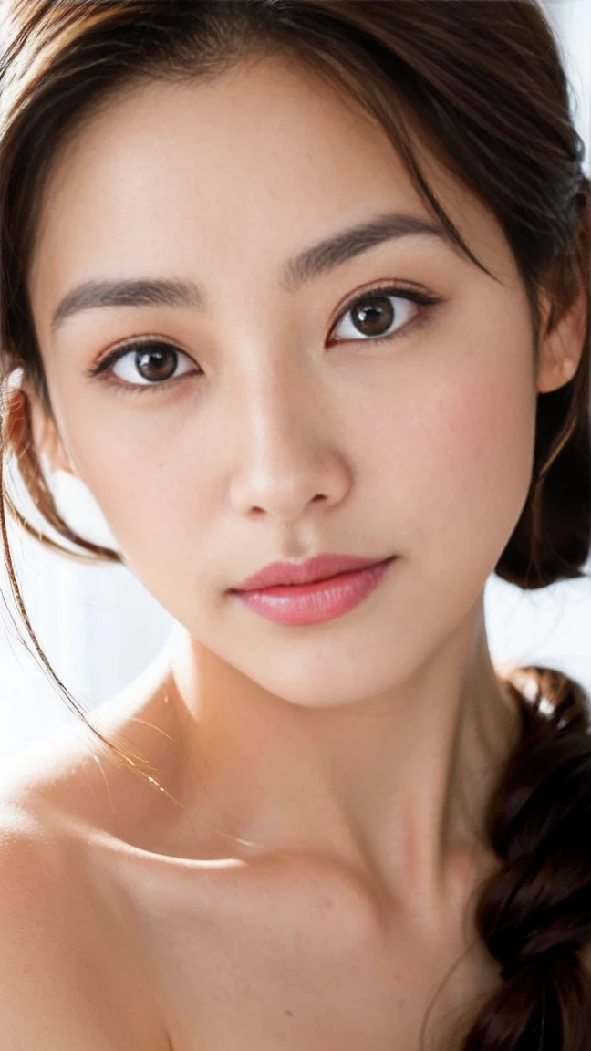 Dark brown hair、Light brown eyes、Japanese actress、 Lady、Similar to him&;I'Around 40 years old、、(Highest quality:1.4)、 (Ultra-high resolution:1.2)、Ultra-high resolution、(Detailed eyes)、(Detailed facial features)、Ticker、8k resolution、D cup size breasts、Long Hair、Forward bending pose、sitting on a sofa in a classic cafe in Paris、relax、Parisian fashion、Beautiful feet、