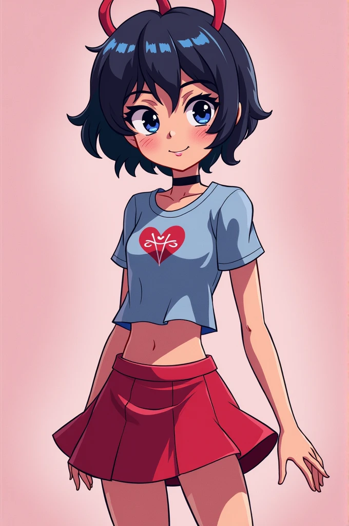 Marinette miraculous with a miniskirt