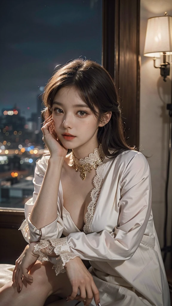 ((Masterpiece, Highest quality)), Detailed face, ,, Full of details, Multiple poses and expressions, Highly detailed, Depth, ,beauty girl,cinematic lighting,with light glowing,Red and gold,Phoenix decoration,light yarn,Lace,lace panty hose,high-heels, upper body only, close focus