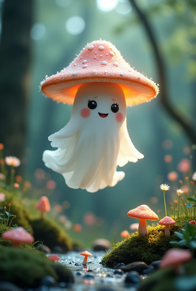 Soft Mushroom Ghost with a Face