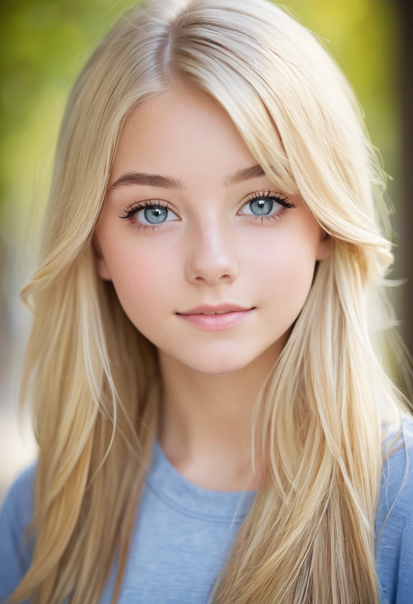 cute blonde , portrait