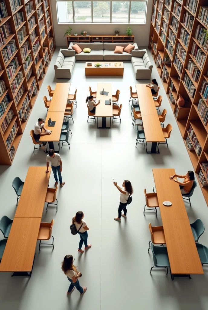 Create a floor plan image of an empty university library