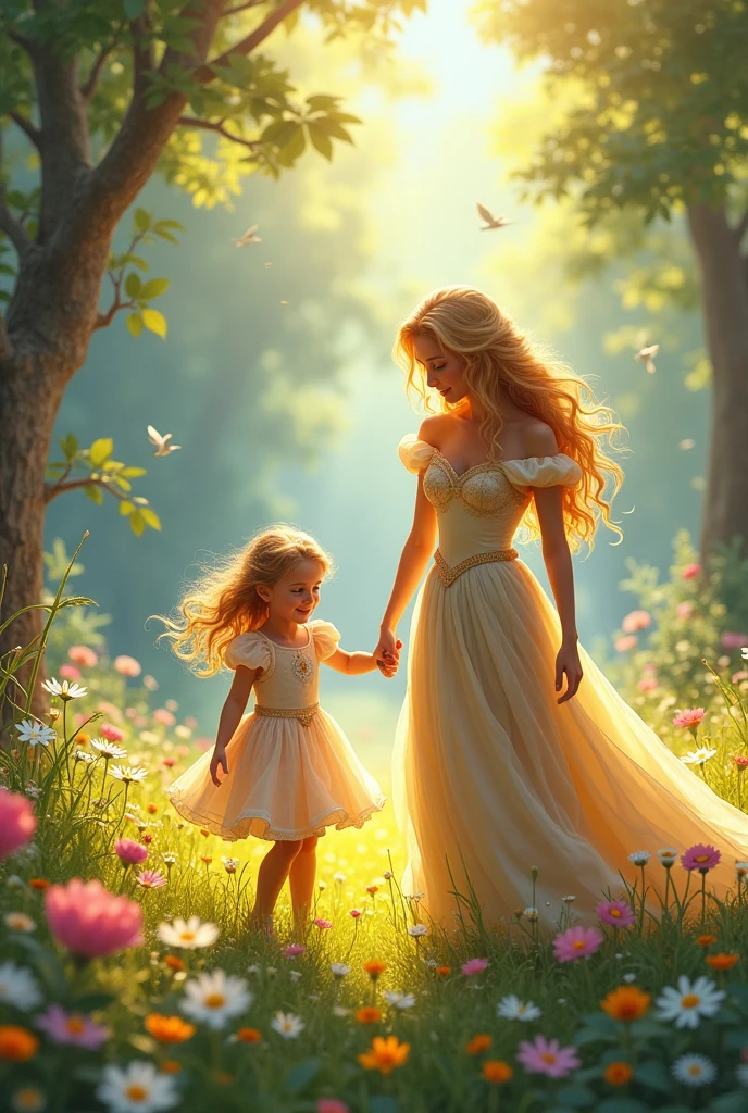 Aurora and Prince Philip and their daughter