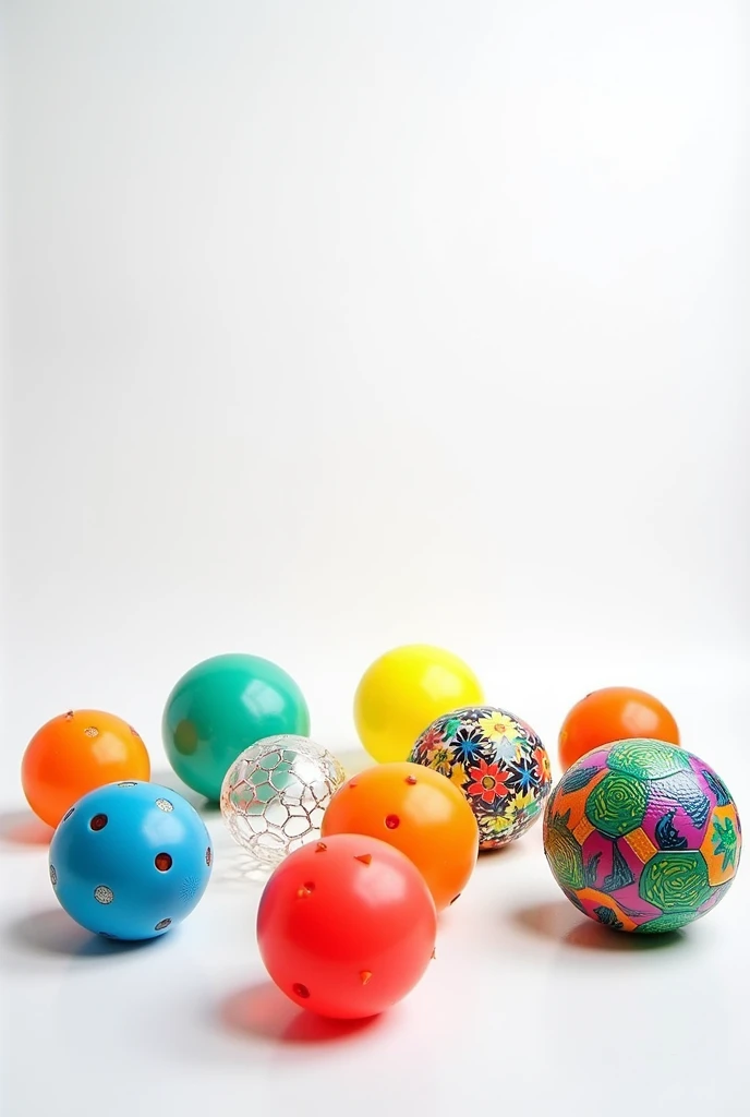 10 new,creative sport balls whitr background