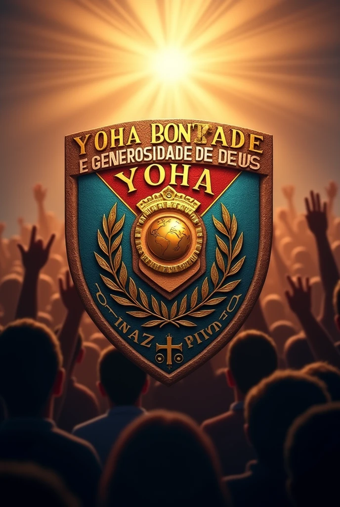 Ministry worship team shield with the name YOHA BONDADE E GENEROSIDADE DE DEUS in Portuguese 