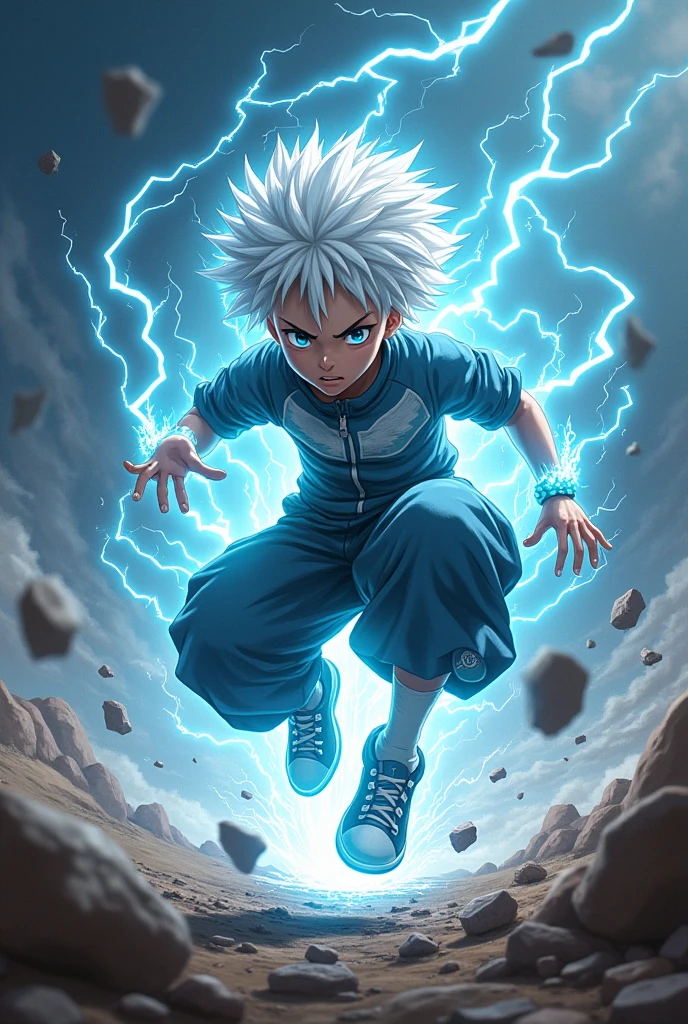 Godspeed works, Killua uses Whirlwind to decrease his reaction time.