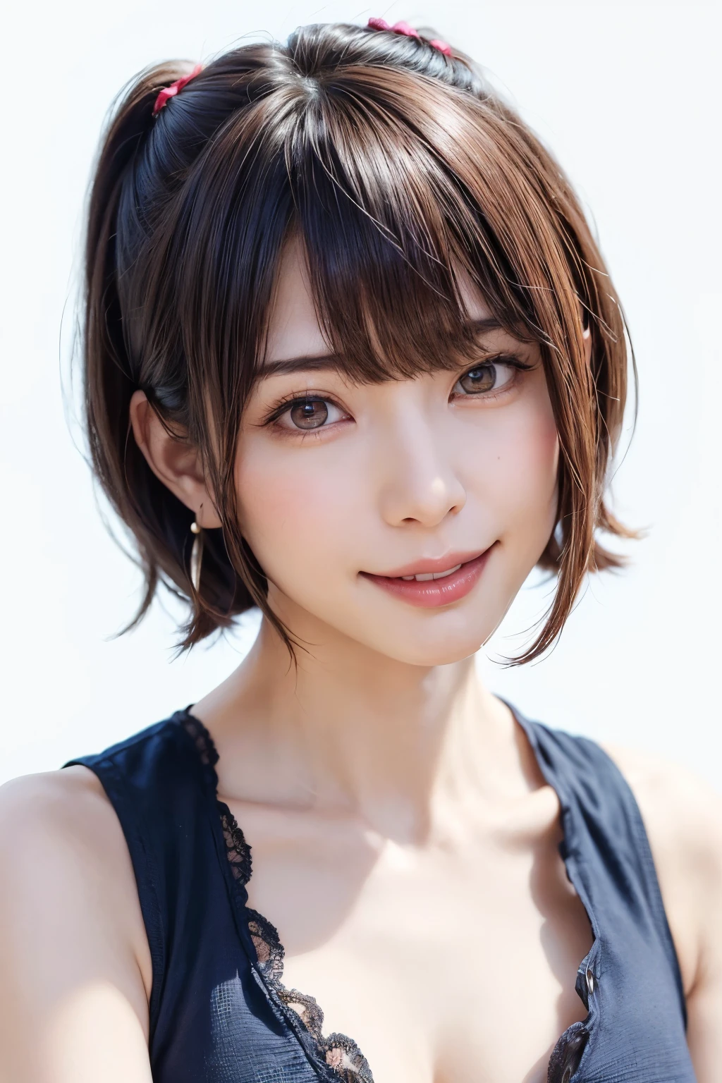(software:1.8、masterpiece, Highest quality),1 person, alone, hyper Realistic, Realistic,Realistic, Looking at the audience, Light brown eyes:1.4,Brunette Short Bob Hair with highly detailed shiny hair, Brightly colored winter clothes, Lepangas:1.4), Outdoor, Mouth closed, Upper Body、big chest eye、eyelash、{Hugeな|big chest|Hugeなな|Mega} whole :2, chestの谷間:2、(((big chest eye、Short Bob Hair、Highlights from Students、Looking at the audience、She is very beautiful and cute、Show me your ears、Long neck、smile、Close your mouth and smile、Bangs and beautiful teeth)))、Ideal body type、(Nothing is drawn、A very beautiful pure white background:1.6)、美しいLong neck:1.4、(({Huge|big|Hugeな|Mega} chest, chestの谷間:2、Upper Bodyは服を着ていない:1.6))、(((Portraiture:2)))、Perfect Anatomy