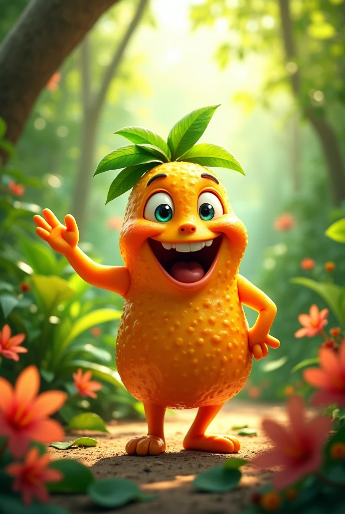  lively borojo pulp with a cheerful expression. 