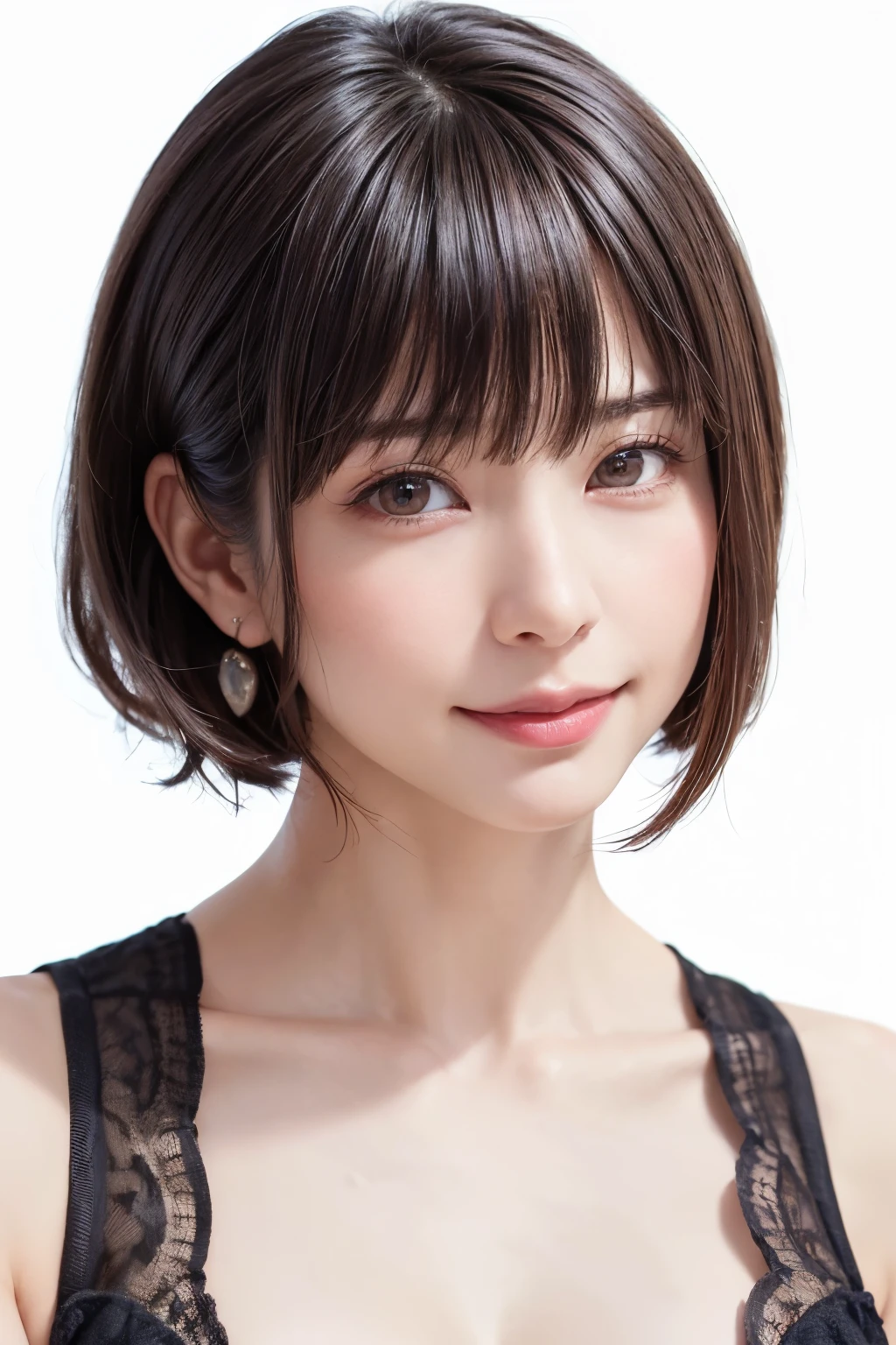 (software:1.8、masterpiece, Highest quality),1 person, alone, hyper Realistic, Realistic,Realistic, Looking at the audience, Light brown eyes:1.4,Brunette Short Bob Hair with highly detailed shiny hair, Brightly colored winter clothes, Lepangas:1.4), Outdoor, Mouth closed, Upper Body、big chest eye、eyelash、{Hugeな|big chest|Hugeなな|Mega} whole :2, chestの谷間:2、(((big chest eye、Short Bob Hair、Highlights from Students、Looking at the audience、She is very beautiful and cute、Show me your ears、Long neck、smile、Close your mouth and smile、Bangs and beautiful teeth)))、Ideal body type、(Nothing is drawn、A very beautiful pure white background:1.6)、美しいLong neck:1.4、(({Huge|big|Hugeな|Mega} chest, chestの谷間:2、Upper Bodyは服を着ていない:1.6))、(((Portraiture:2)))、Perfect Anatomy
