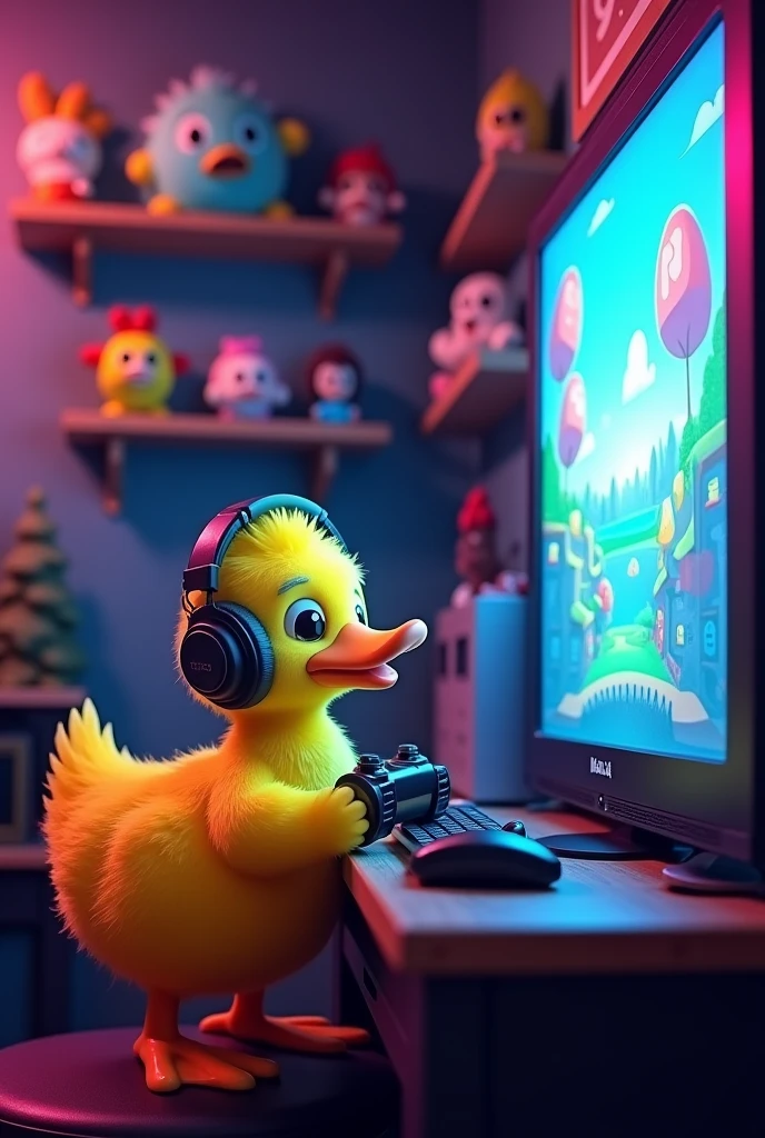 A gamer duck