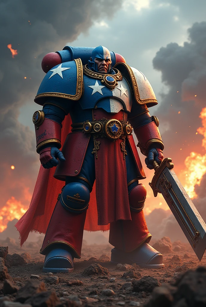 Warhammer 40k Primarch with the colors of the Chilean flag