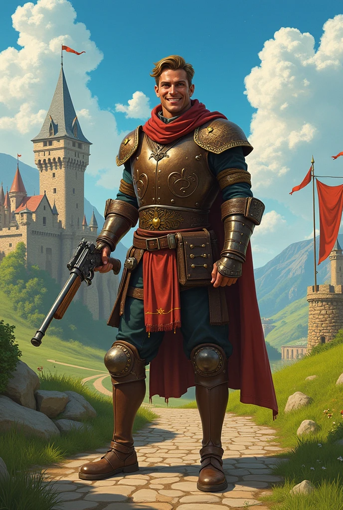 I'm fine, height 1,20,with gold teeth , and a gun in his hand, in a medieval world