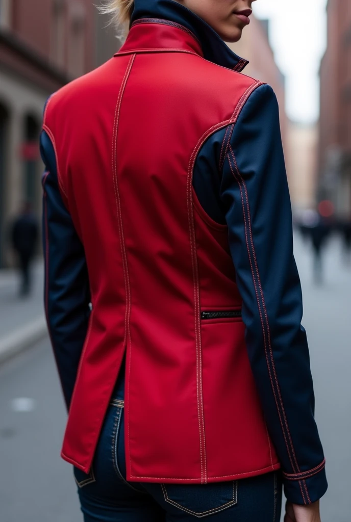 Solo Jacket(object) red and navy blue
