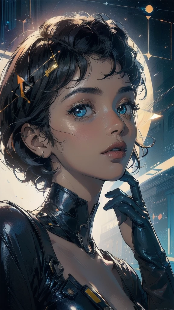 (((masterpiece, highest quality))),(((solo:1.2))),(((1girl:1.2))),32k wallpaper, very detailed, poster, vintage science fiction,(((((geometric cinematic movie poster))))), ((((bauhaus)))),(((abstract))),((((mid century modern)))),(((((portfolio))))),(((((Close-up))))),(((((bust up))))),((((more various angle)))),(((highlight))),((((heterochromia)))),(((complete. detailed face))),(((Extremely talented))),(((most complecated machine))),(((Overall colorfully))),((((((Absolutely simple background)))))),(((great black woman)))
