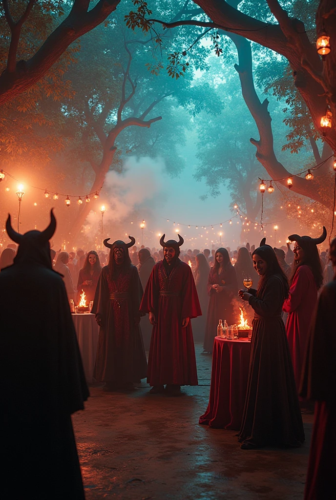 fiesta, demons, witches, alcohol, cigarettes, Devils