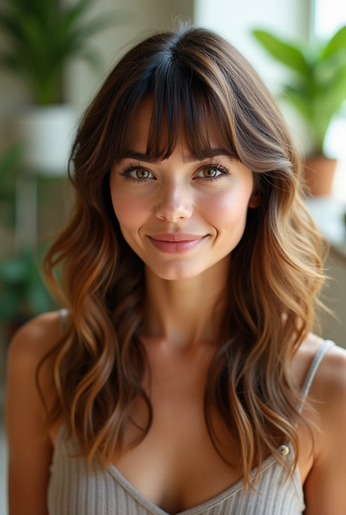 a haircut with bangs for a woman with a long face