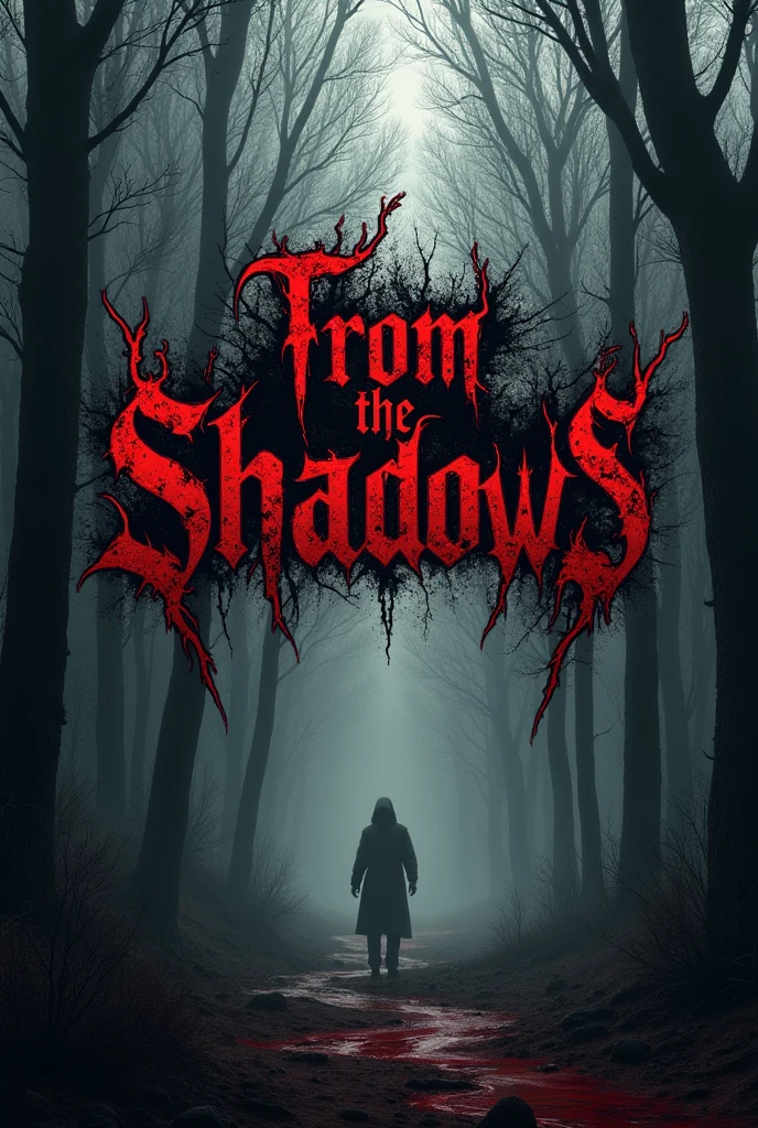 a logo for a Spanish black metal band, call "From the Shadows" (singular, that is to say, without "s"), Everything in Spanish: From the Shadows. NOT FROM THE SHADOWS