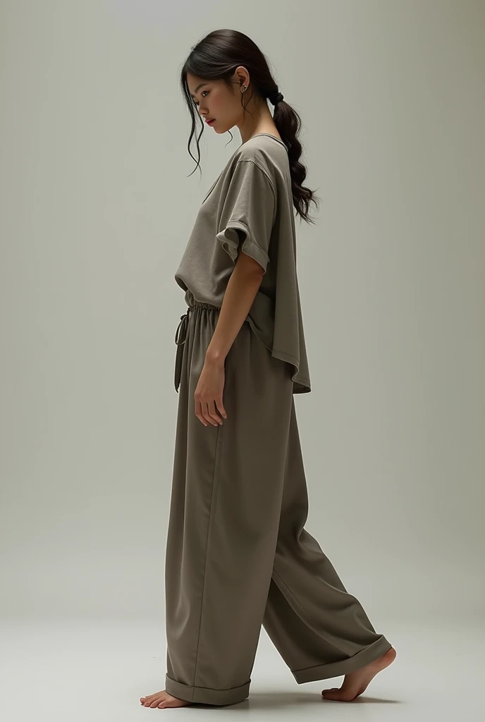 ((full length body and legs pose)), ((masterpiece)), ((best quality)), (high-resolution), (photo-realistic), (ultra-high detailed), (1girl), plain background