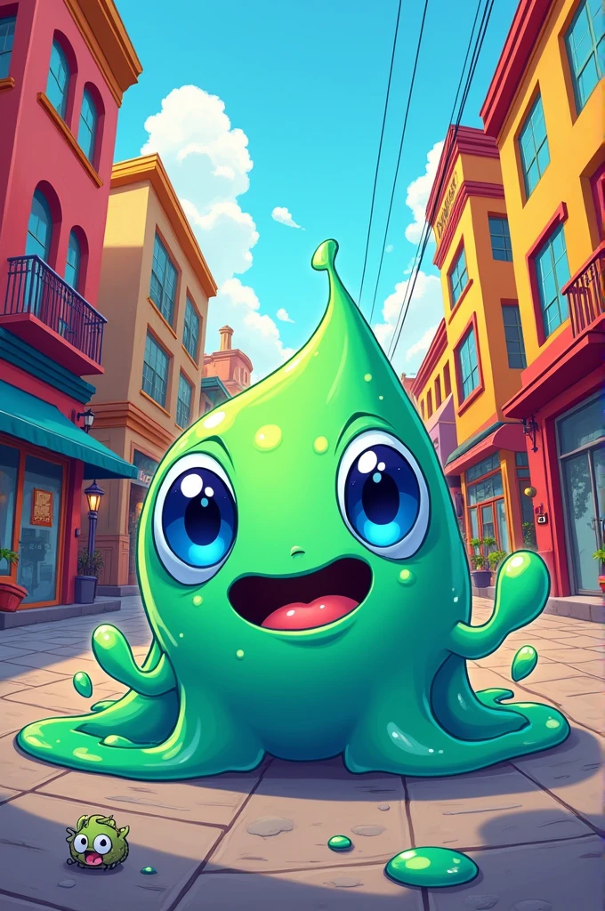 An illustration　American Comics　Slime　Big eyes
