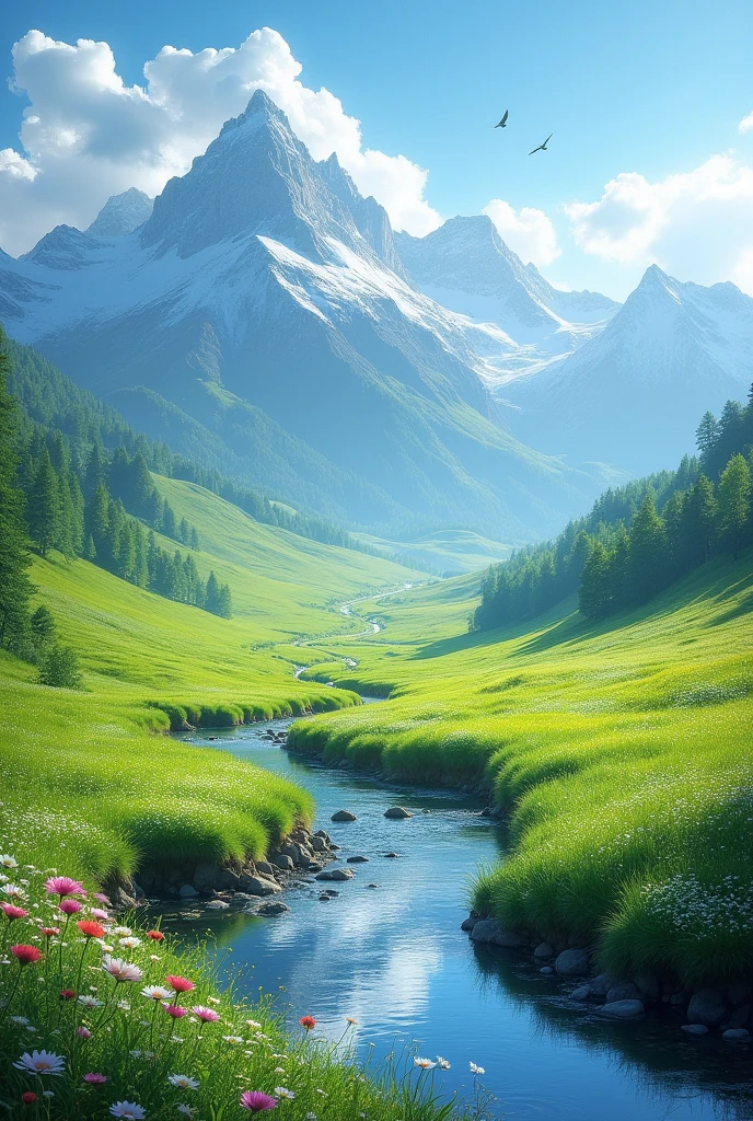 Landscape representing purity,freshness,sanctification