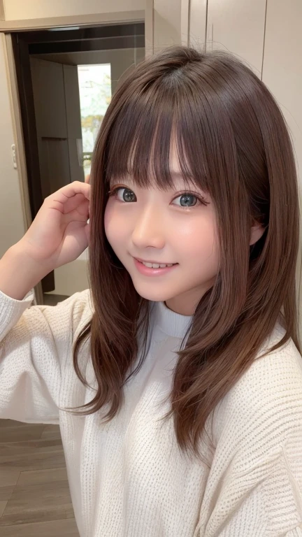 Highest quality、masterpiece、Ultra-high resolution、(Realistic:1.4)、Glowing Skin、Glowing Skin、RAW Photos、1people、1people々、一peopleで、18-year-old、Whole Body Ezbian、double eyelid、Loose and fluffy perm、Medium Long Hair、White skin、smile、優しいsmile、Spring Clothes、city、outdoor activities、outside of home