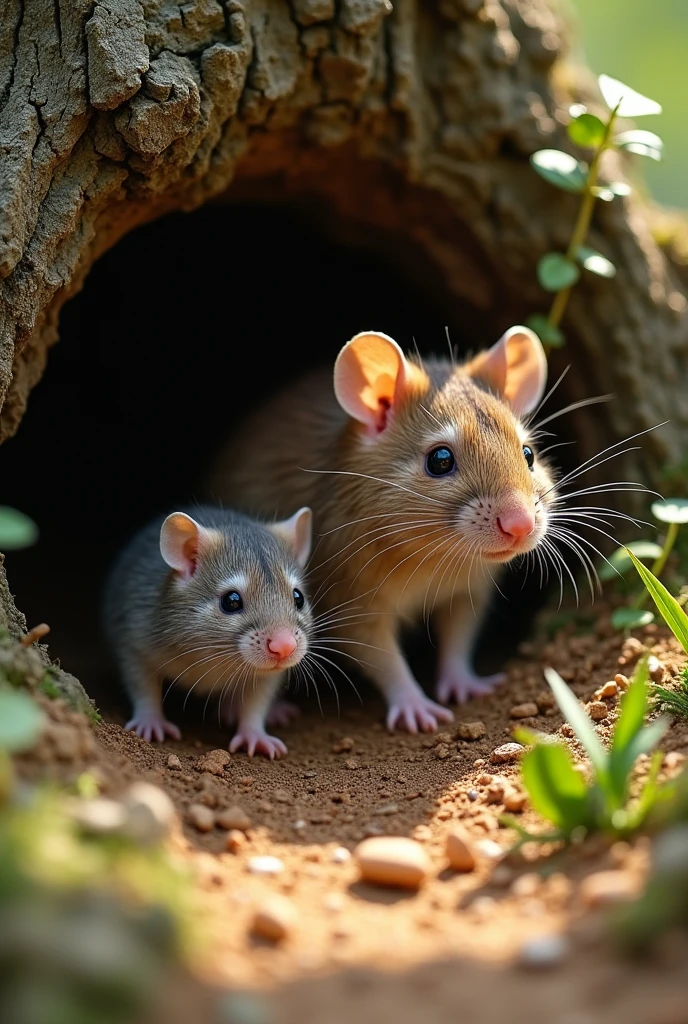 The mother rat saw her baby rat running towards her with a look of panic and quickly asked what was wrong.