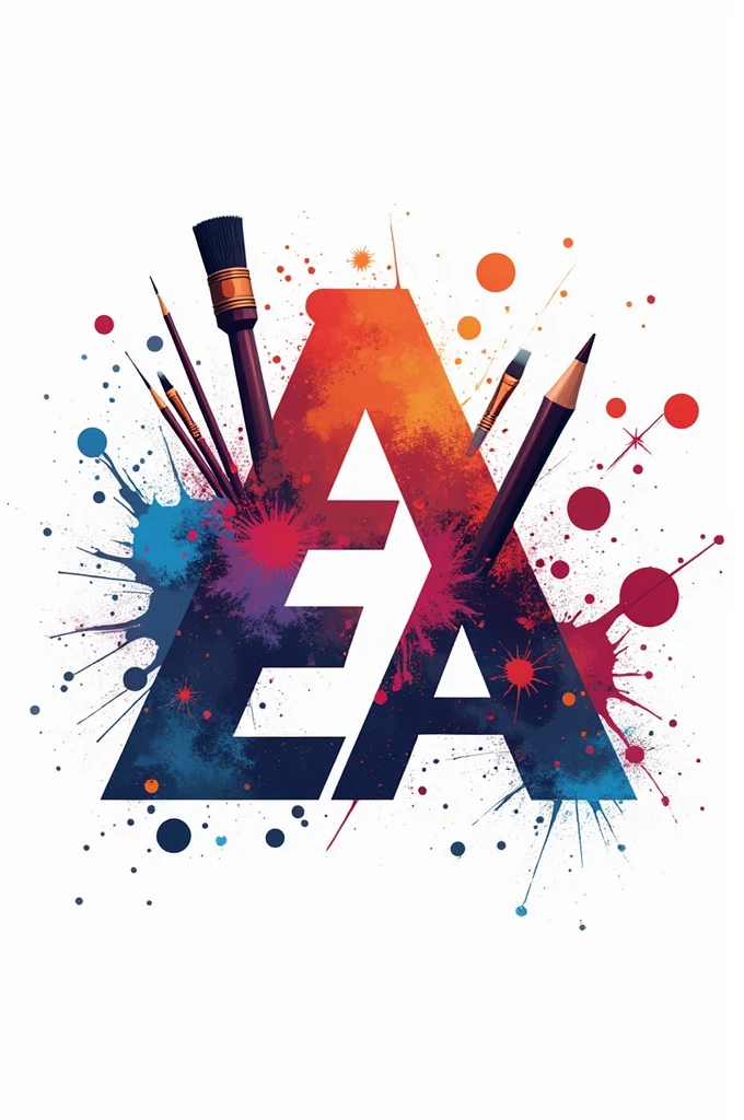 Logo written EA and things that refer to graphic arts