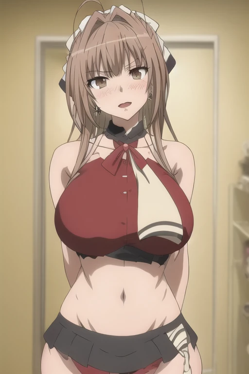by the wide, blush, lipstick, hot girl, Place, staring, Dazzling, bad attitude, bad girl, dare, angry, to hate, instead, to smoke, sensual, attractive, jewelry, earrings, complex and detailed background, Casino environment, Luxury interior environment, rich
interior, masterpiece, Best Quality, Very detailed, an anime girl in a maid uniform, maid
tourist, neckline, evil smile, smile, open mouth ,Ecchi anime style, anime girls, ecchi style, ecchi, digital animated art!!, in anime style, official work, (NSFW) not safe for work, beautiful anime maid girl, 4k anime style, microfalda, exposed belly, exposed navel, exposed abdomen, exposed lower belly, holding a gun, 4K anime style, anime art wallpaper 8k, 4k anime wallpaper, 4k anime wallpaper, 4k anime wallpaper, anime art wallpaper 4k, anime art wallpaper 4k, manga wallpaper 4k, seductive anime girl, Kantai Collection Style, anime rudo 8K
