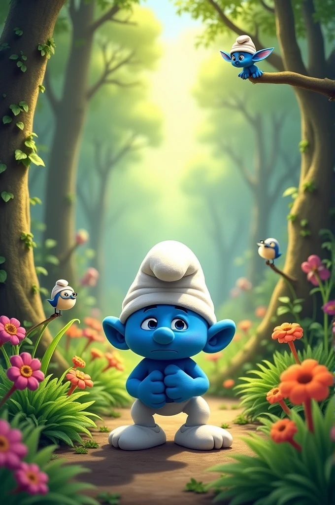 A Smurf shitting 