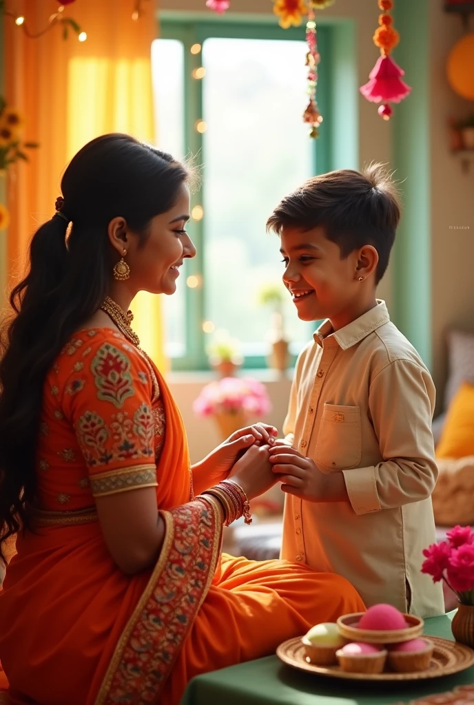 One indian sister brother celebrated rakshabandhan 