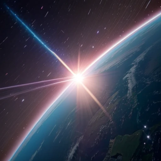 Ship moving through space