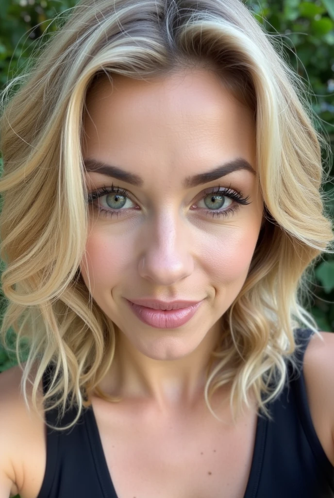 Sportive fitness sexy, legging moulant, femme 24 ans blonde, corps parfait, grosses fesses, seins moyens naturels