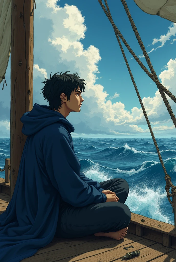 Create Christopher Columbus sitting like Shinji from Evangelion