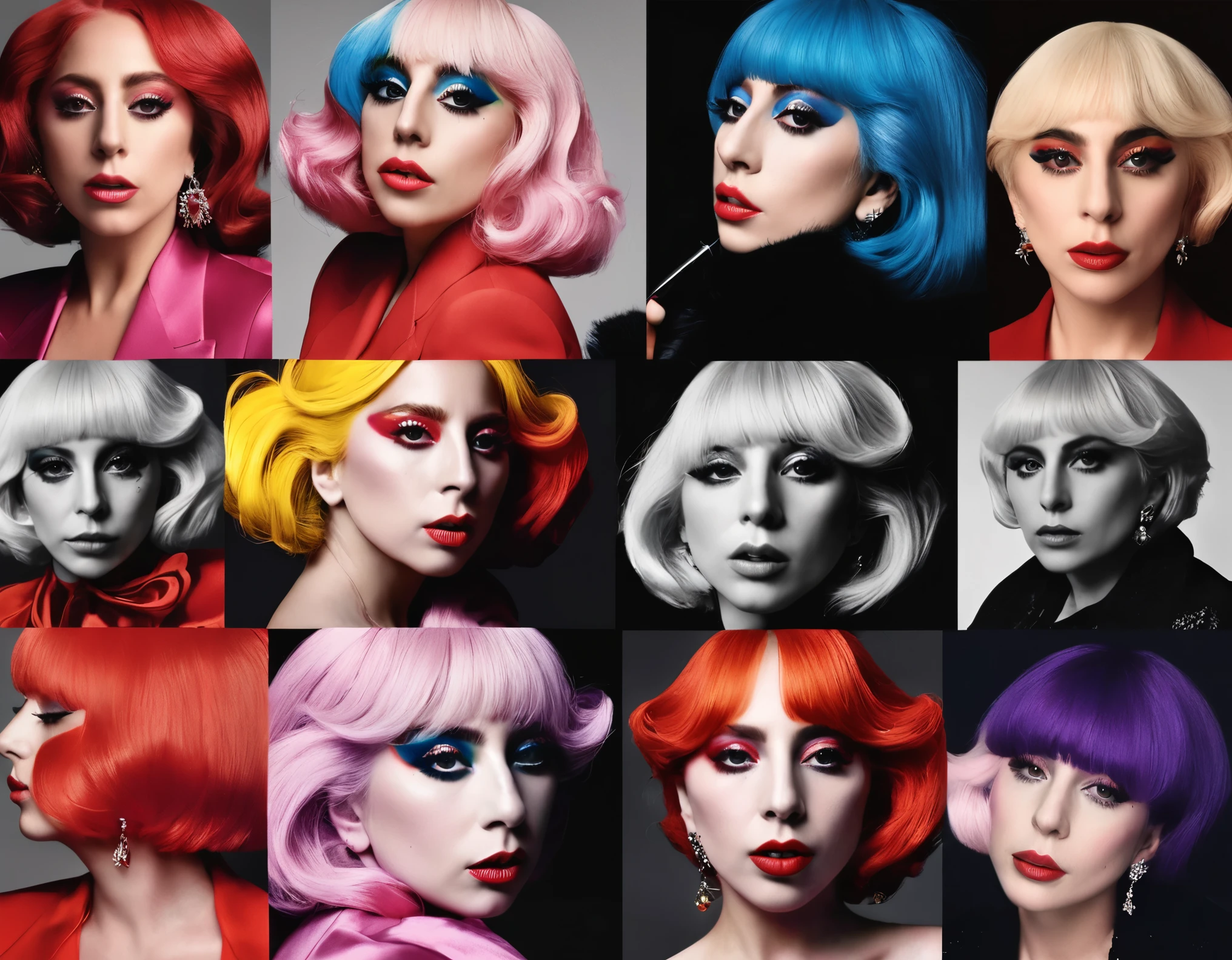 Lady Gaga Scarlet、red、red、Thinking Color、vermilion、Toki color、madder red、rot、red copper color、Scarlet　（Andy Warhol style）