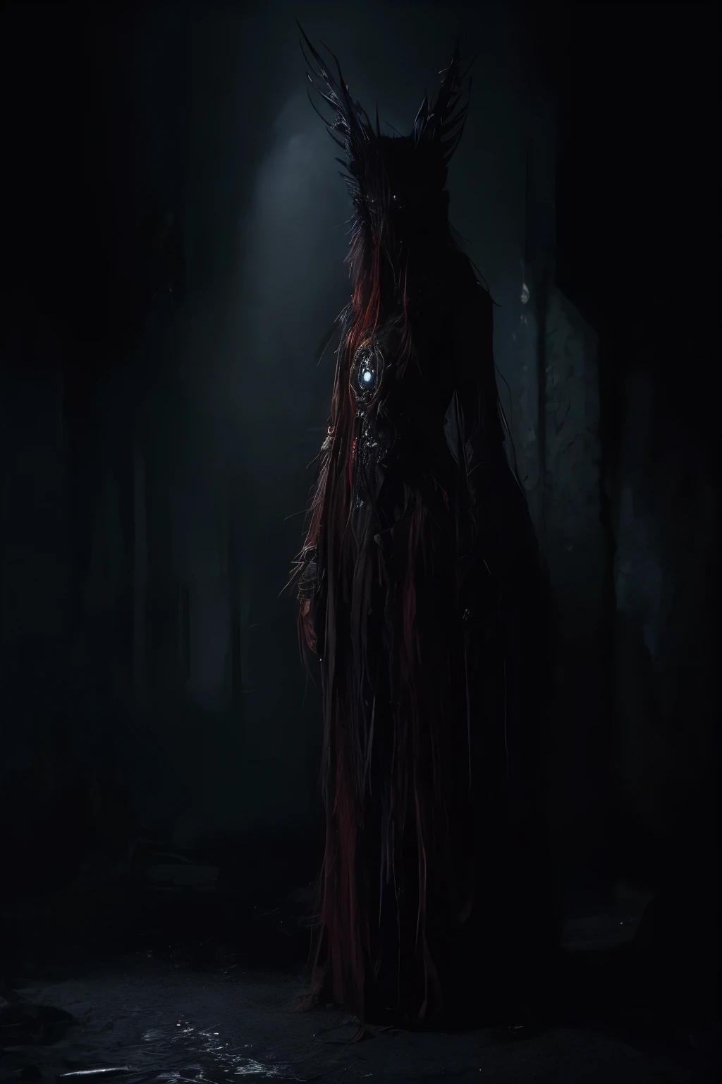 Monster, photo realistic eyes, creepy, horror, scary, terrifying, creature, full body, interesting design, humanlike, human eyes