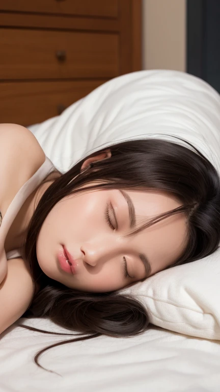 Girl in a dream.I have long, colorful hair.Wear white clothes.She is taking a nap.It's a rock band.Memos flying around.Top quality illustrations.What a beautiful illustration!.Very colorful.Big eyes,smile、Viewer Perspective