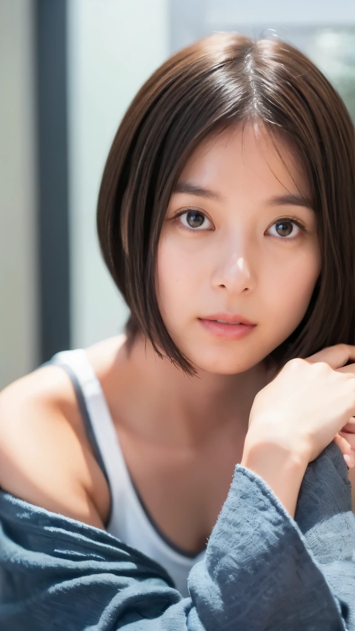 Memory correction:255, Everything modern:1.66, Cute Japanese Women Photos, smile:1.78, 20-year-old, Oil for straight, one-length hair＆Hair balm:1.55, (photo Realistic:1.4), (hyper Realistic:1.4), (Realistic:1.3), (Smoother lighting:1.05), (Improving the quality of cinema lighting:0.9), 32K, 1 person,20-year-oldの, Realistic lighting, Backlight, The light shines on your face, Ray Tracing, (Bright light:1.2), (Improvement of quality:1.4), (Highest quality Realistic textured skin:1.4), fine grain, Detailed face,(smile:0), (Emphasis on face close-up:1.3), (Enhances the beauty of skin texture:1.1),((Extremely precise and accurate anatomy:1.0)), (Enhances the beauty of skin texture:1.1), Clean and glowing skin, mesh, thin:1.2, (Realistic:1.3), Realisticなライティング, (Smoother lighting:1.05), 32K, One Japanese woman, fine grain, Detailed face, (Film Grain:1.1),(Accentuates body lines:1.1), High resolution, Natural look, Kind eyes, Improves hair quality, Delicate light and shadow, Transparent muscles, Graceful pose, Beautiful Eyes, Sharp details, Soft light reflection, Beautiful contours, Delicate skin tone, Fine hair texture,Cute Japanese Women Photos,