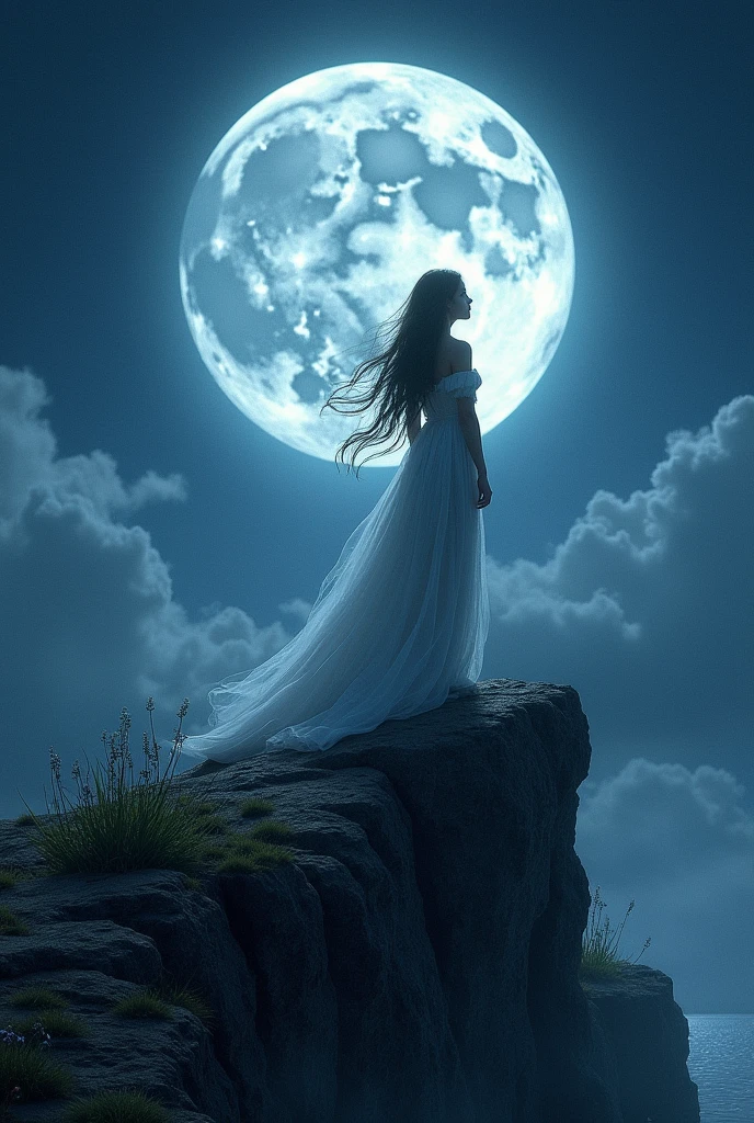 Create a scene with a full moon to place a character in front of.