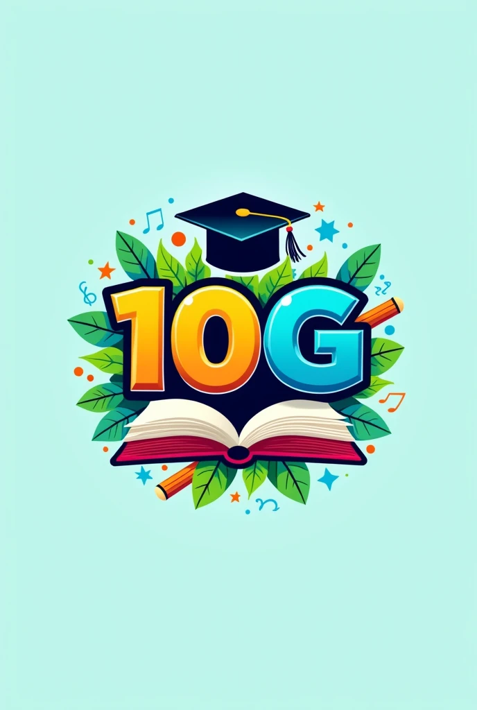 create a logo for a group called 10G with school theme